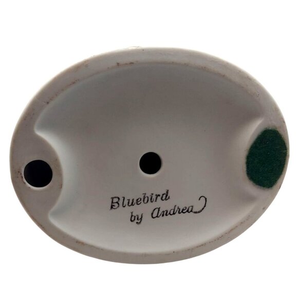 Andrea By Sadek Porcelain Bluebird Figurine Floral Avian Bird Sculpture Japan - Picture 7 of 8